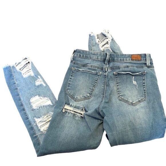 Simple Society Jeans Women’s Size 3 / 26 Destroyed Destructed Light Wash - Picture 3 of 12